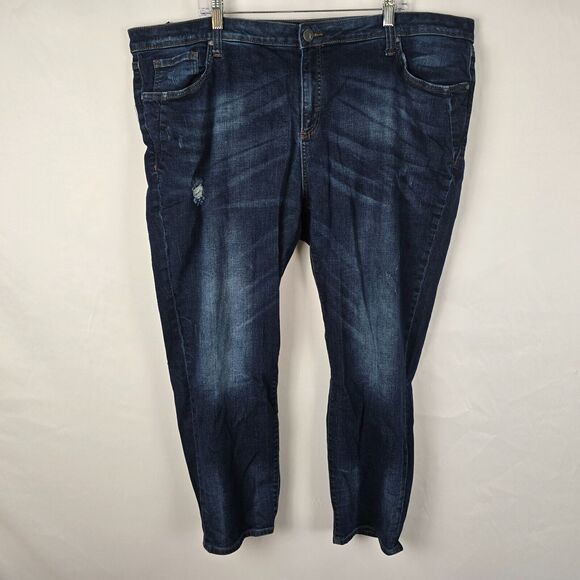 Kut From the Kloth Jeans Women's 24W Blue Catherine Slouchy Boyfriend Distressed - Picture 1 of 15